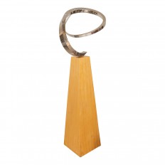 Kinetic metal spiral sculpture